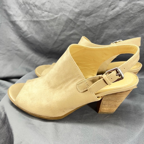 Naturalizer N5 Open Toe Tan Heels Size 9 - Picture 3 of 10